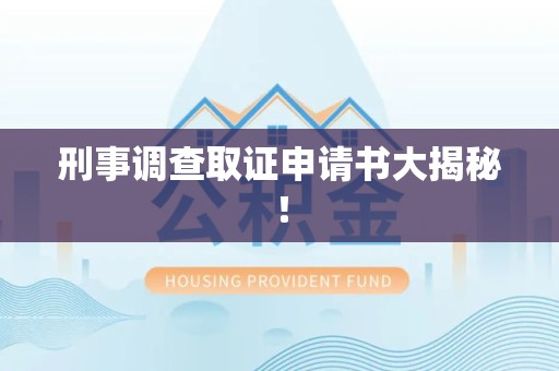 沈阳刑事调查取证申请书大揭秘！